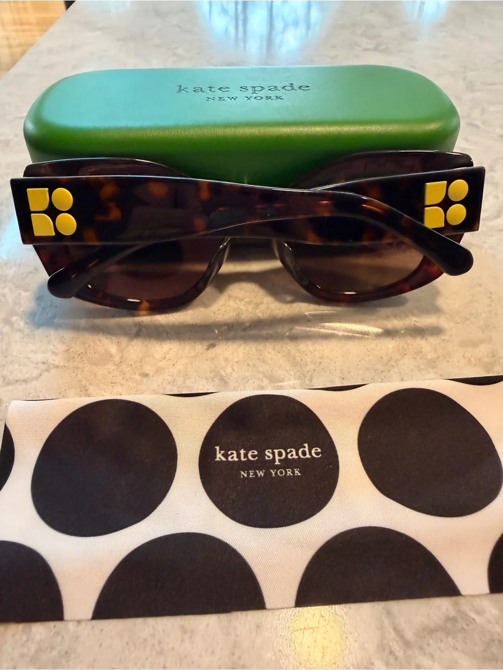kate spade Oversized Tortoise Shell Sunglasses with Brown Lenses